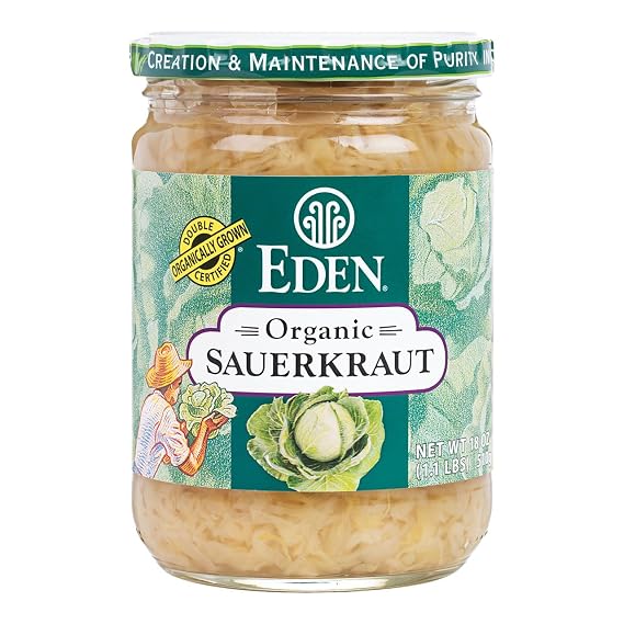 Eden Organic Sauerkraut, Lactic Acid Fermented, 18 oz Glass Jar