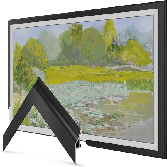 Anodized Black Scoop 50" Alloy Deco TV Frame - Compatible ONLY with Samsung The Frame TVs (Fits 2021-2026, LS03A, LS03B, LS03C, LS03D, LS03FA)