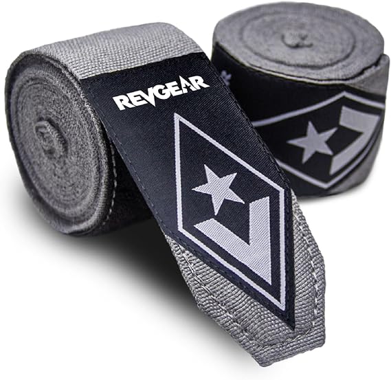 Revgear 180-Inch Elastic Hand Wraps, Granite Grey