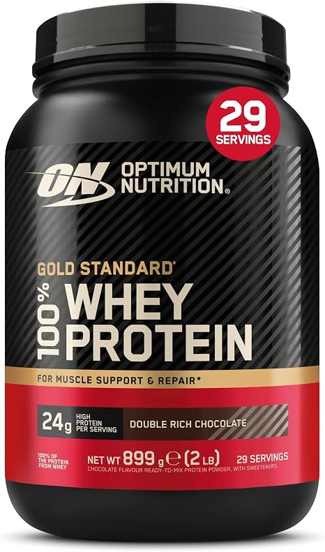 Optimum Nutrition ON Gold Standard Whey Protein Powder Protein Powder Muscle Building with Glutamine and Amino Acids Natural Included BCAA Double Rich Chocolate 29 portions 899g