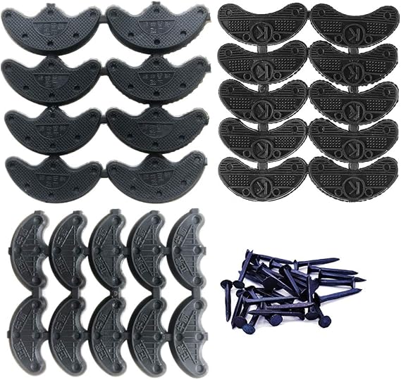 Heel Plates 14 Pairs Rubber Shoes Heel taps Tips Repair Pad Replacement with Nails Small, Medium,Large Size (Black)