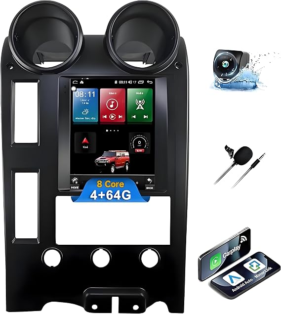 9.7" 8-Core Car Radio Stereo for Hummer H2 2002-2007 [4+64G] | Android 13 Wireless Tesla-Style Touchscreen Head Unit, GPS Navigation/Carplay/Android Auto/,Mirror Link/Bluetooth 5.0/AM/FM
