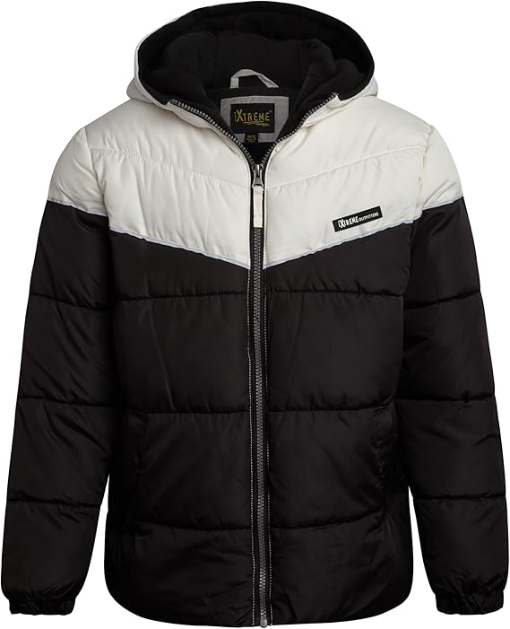 Boys Puffer Jacket Polar Fleece Lined Winter Coat | Warm Wind and Water Resistant Outerwear, Cozy Insulated Layer for Cold-Weather Play, School, and Frosty Snowy Days
