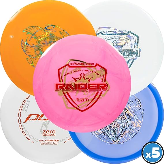 Dynamic Discs Disc Golf Set (Misprint 5-Pack) - Affordable Frisbee Golf Discs Set for Beginners - Includes Drivers, Fairways, Midranges & Putters - Multiple Plastics from DD, Latitude 64 & Westside