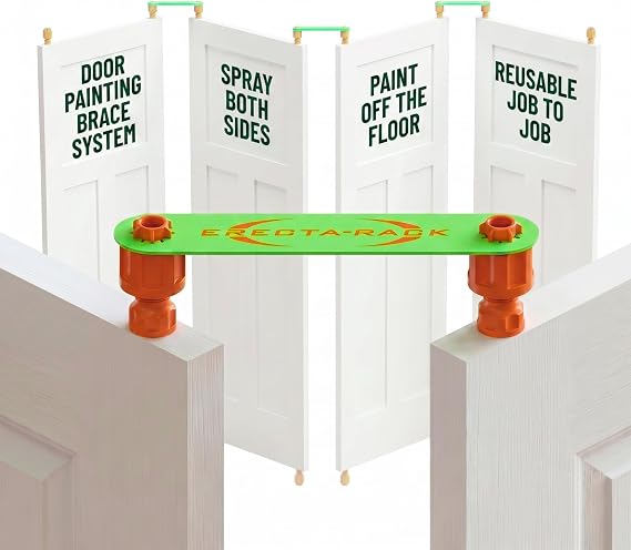 Door Painting Stand For Up to 10 Full-Size Doors, Vertically Prep, Spray, Paint & Dry Multiple Doors on Both Sides, Secure Door Holder for Painting