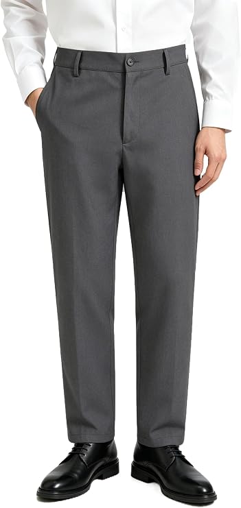 Boys Dress Pants with Adjustable Waist Slim Fit School Uniform Pants