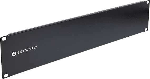 Networx 2U Rack Mount Black Spacer Panel - 19" Blank Filler Panel for Server Network Rack Enclosure