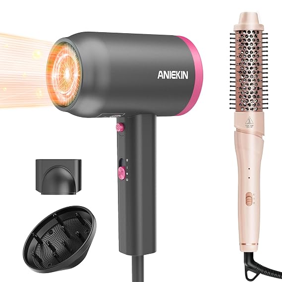 Aniekin Hair Dryer, 5 in 1 Curling Iron Set for Home Travel and Gifts for Women