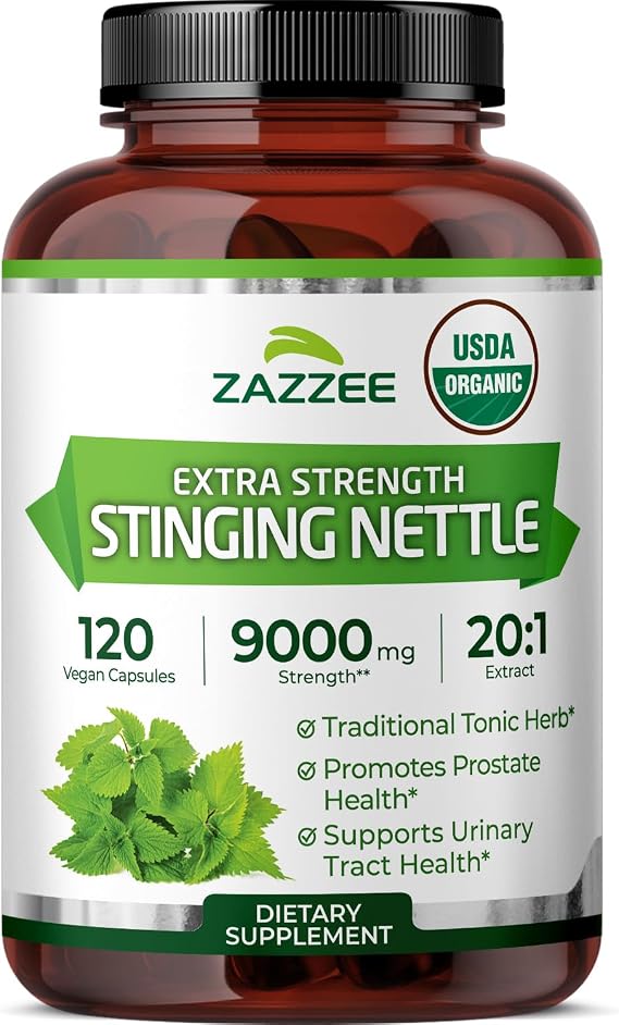 Zazzee USDA Organic Stinging Nettle Leaf 20:1 Extract, 120 Vegan Capsules