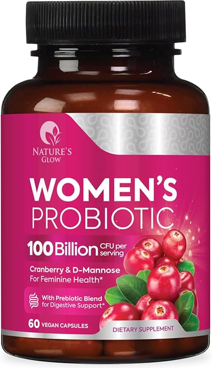 Probiotics For Women - PH Balance, Digestive & Feminine Health Support - 100 Billion CFU Per Serving - Women's Probiotic With 16 Unique Strain, Womens Vaginal Probiotic - Bottle in USA - 60 Capsules