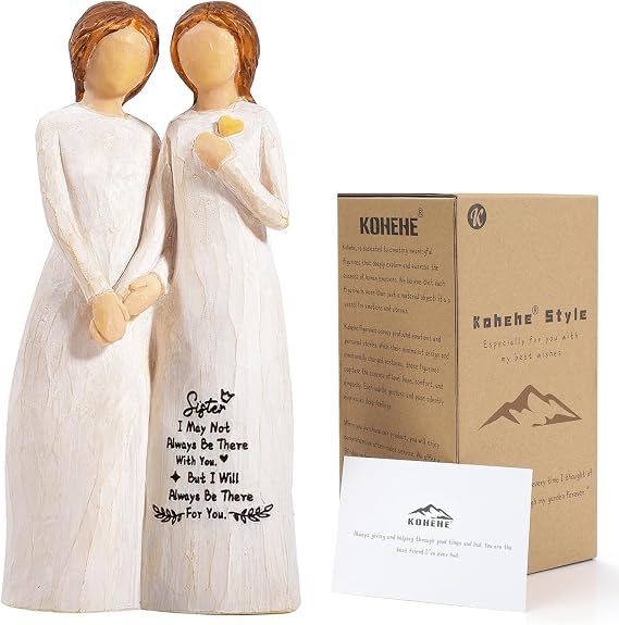 Sisters Gifts from Sister, 4.90 Resin Figurine - Sister Birthday Gifts | Sister Gifts, Meaningful Birthday Gifts for Sister, Handmade Sisters Gift Ideas for Birthday, Mothers Day, Christmas