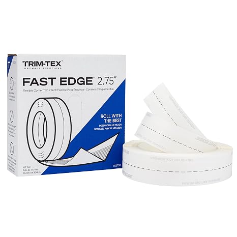 Trim-Tex FE275R Fast Edge Roll 2.75" | Quick Installation Corner Bead | Flexible and Durable | Paper-Covered Vinyl Core | Family Owned, USA Made