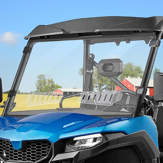 Vented Front Windshield Compatible with CFMOTO UFORCE 600 2021-2026 | Compatible With CFMOTO UFORCE 800XL 2025-2026, Hard-Coated PC Scratch Resistant Clear Windshield, UV Wind Rain Protection