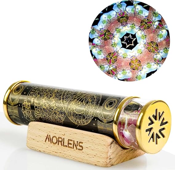 12 Constellations Aries Mini Handmade Kaleidoscope for Adults,Red Tourmaline Crystals and Healing Stones Core Box,Anniversary Birthday Christmas Thanks Giving New Year Present Gift