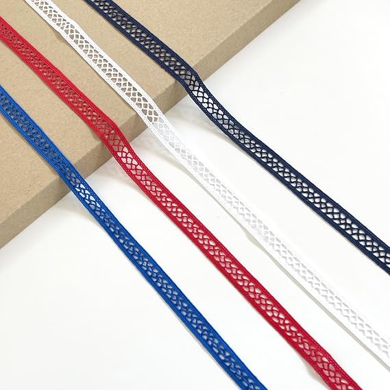 Cluny Lace Trim, 1/2" Width, Fishnet Pattern, 3 Yards/Pack, Includes Spool, Various Color Options (White)