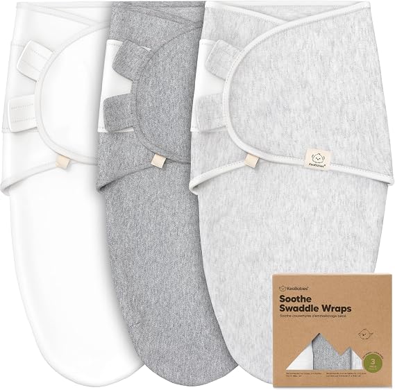 KeaBabies 3-Pack Organic Baby Swaddles for Newborns, Infant (Cloud, 3-6M)