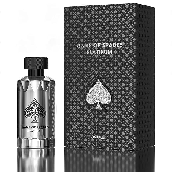 Jo Milano Game of Spades Platinum Parfum Spray | 3.4 oz (100ml) | Musk, Amber, Oud, Powder, Warm, Spice Scent | Long Lasting Fragrance for Men and Women (Unisex)
