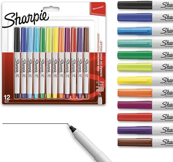 Sharpie Permanent Markers, Ultra Fine Point, Assorted Colors, (Pack of 144)