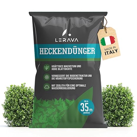 LERAVA Hedge Fertiliser (35 Running Metres) Organic - with Zeolite for Sustainable Nutrient Supply - Promotes Dense Strong Growth & Green Hedges - Protects Against Dryness & Stress - Easy to Use