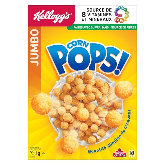 Kellogg's Corn Pops Cereal Jumbo Size 730g/25.8 oz., (Imported from Canada)