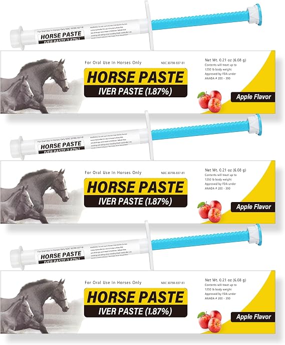 Equine Paste 1.87% 3 Pack (6.08g Each) Apple Flavored Oral for Horses