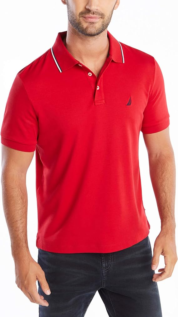 Nautica Men's Classic Fit Short Sleeve Solid Soft Cotton Polo Shirt Short Sleeves Polo Shirt