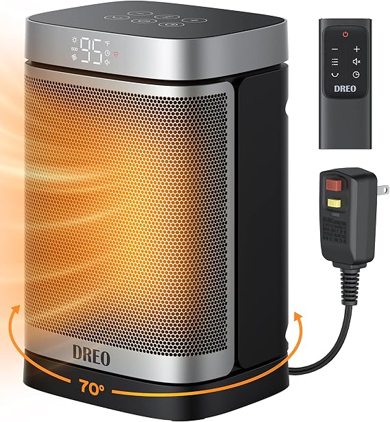 DREO Space Heater for Bathroom and Indoor, Safe and Quiet Portable Heater