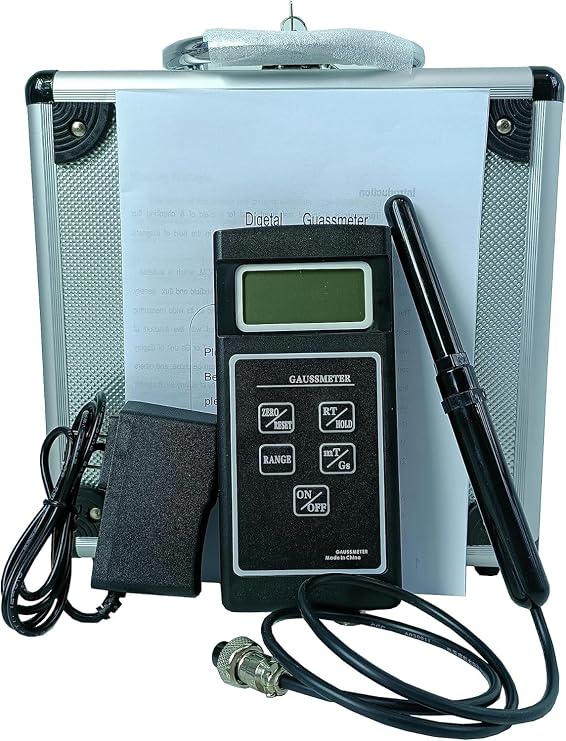 Tesla Meter Magnetic field gauss Meter 0-200Mt-2000mT with Adapter Resolution 0.01mT 0.1mT