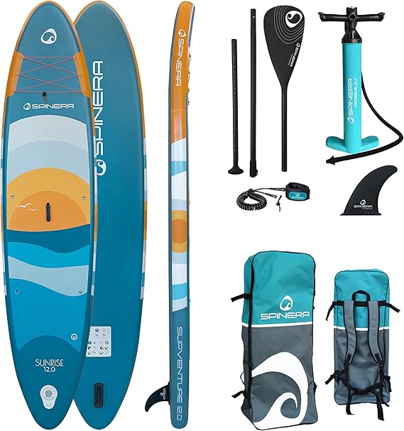 Spinera Supventure Sunrise 12' Inflatable SUP Stand Up Paddle Boarding Package - Board, Fibre Paddle, Leash, Pump & Bag