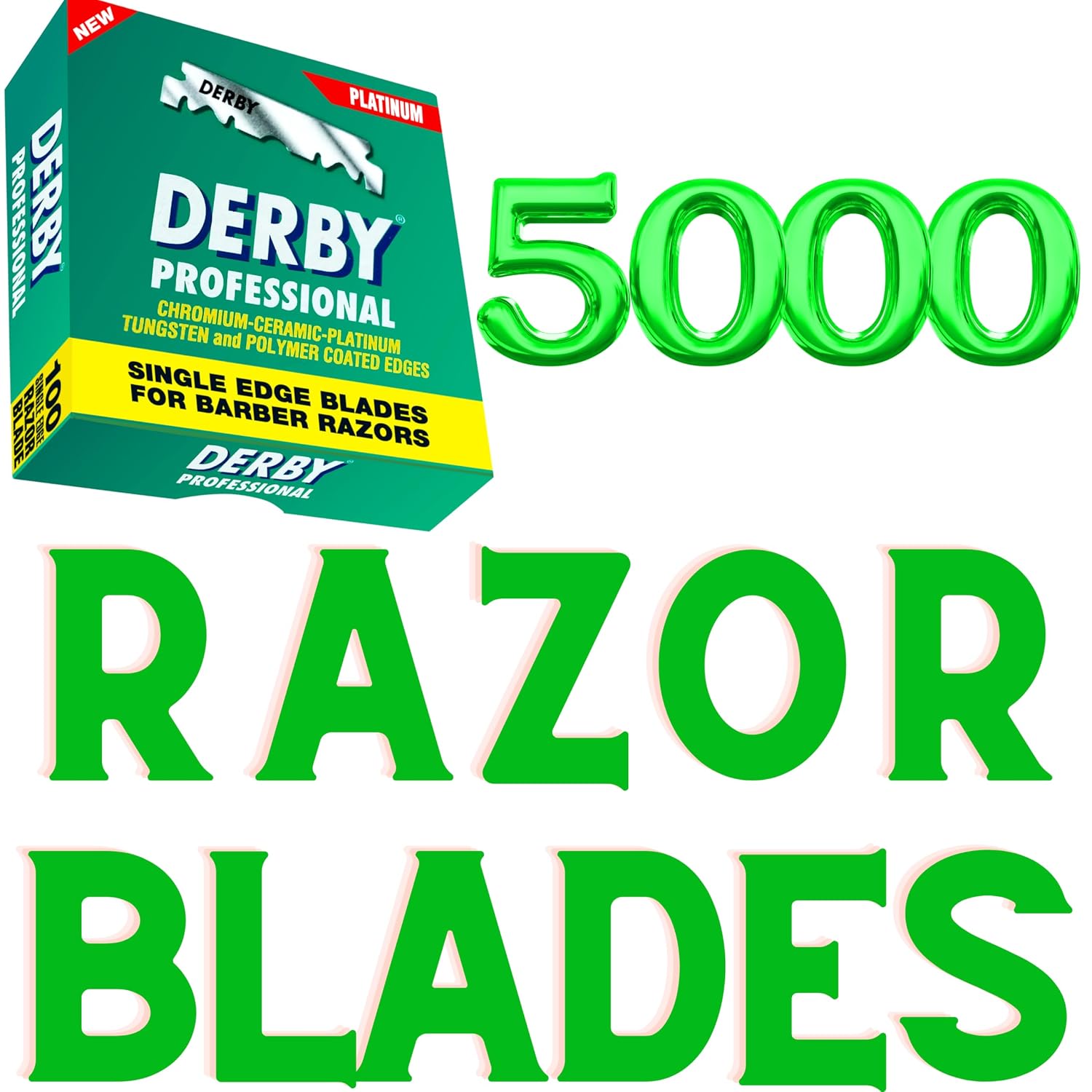 5000 Derby Professional Single Edge Razor Blades for straight razor