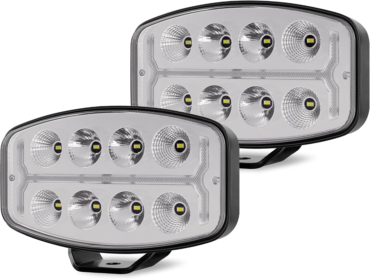 6x10 Inch 200W LED Headlights, Square, 12V-48V, White DRL, Yellow Turn Signal, Combo Beam, Universal Driving Fog Lights For Pickup Truck