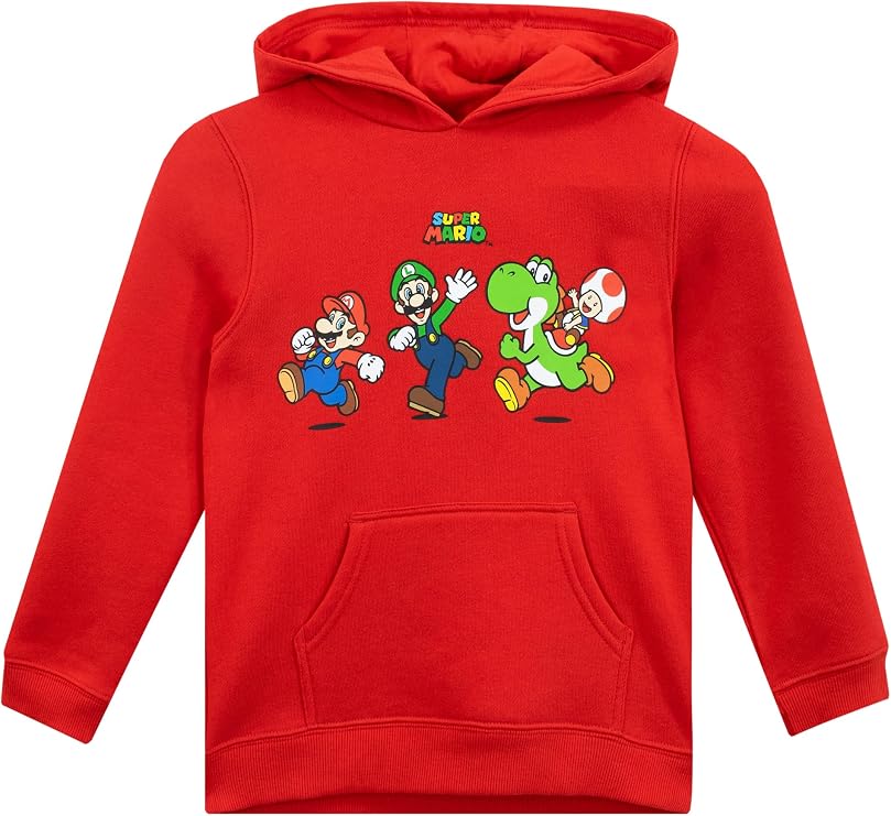 Super Mario Hoodie | Mario And Luigi Boys Sweatshirts | Yoshi Boys Hoodie | Sizes 4 To 14