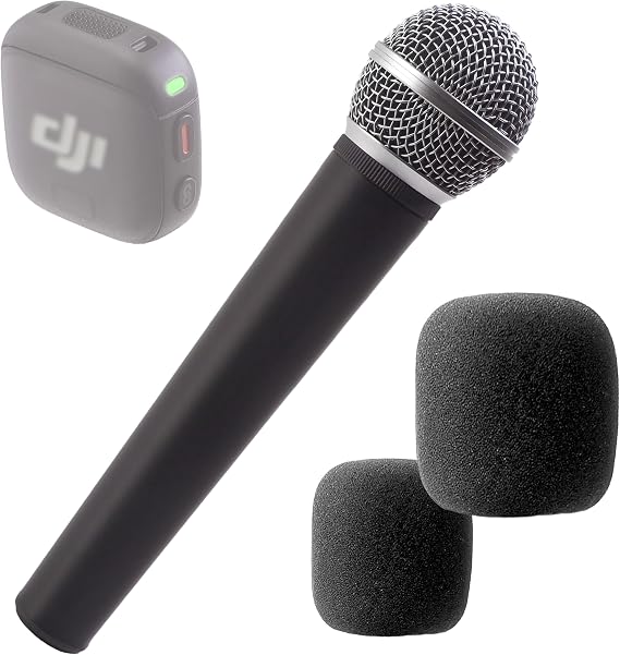 Pro Handle for DJI Mic 3 & DJI Mic Mini - Classic Metal Grille Microphone Interview Handle Adapter (1pc)
