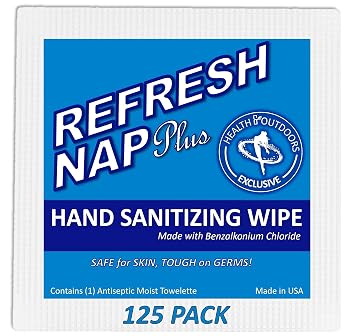 Cleansing Towelettes Antiseptic 5 x 7 Wipes 125 Count Hand and Body Wet Napkins Individually Wrapped