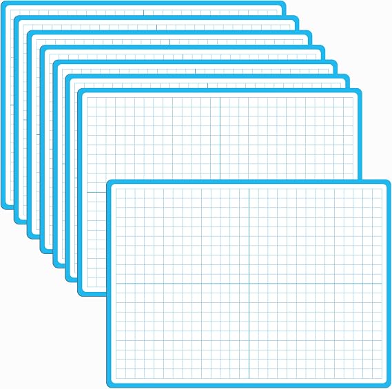 8 Packs XY Axis Graph Dry Erase Board, Double Sided Dry Erase Board Writable and Erasable Math Learning White Board for Kids, Students, Classroom and Home (Each Measures 12 x 9)