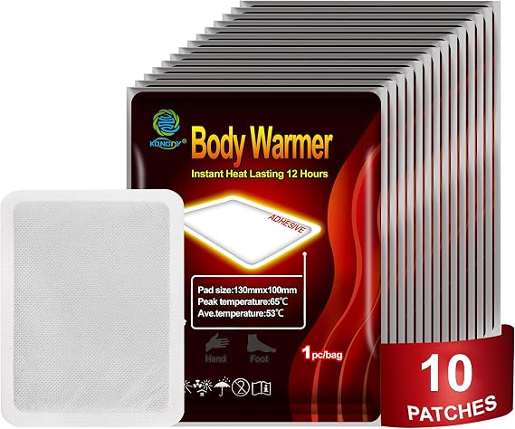 10 Pack Body Warmer Heat Patches, Lasting 10 Hours, 5.12 x 3.94 Inch