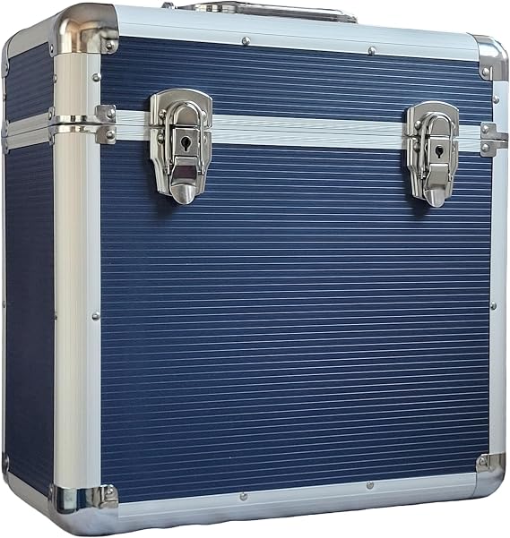 Blue Vinyl LP Storage Box, 12 Inch Record Case, Vinyl Record Storage