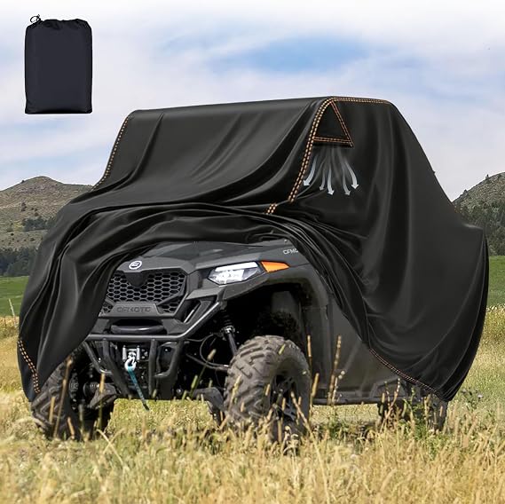 CFMOTO UTV Cover 2-3 Seater for Uforce Zforce with 4 Wheel Position Straps | UV-Protection Outdoor Storage with Vent Holes for CFMOTO Uforce 1000,600,800,Zforce 500 800 950,800/ 950 Trail,Segway UTV