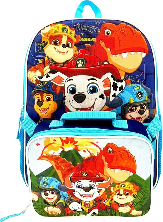Fast Forward 16" Paw Patrol Backpack with Removable Lunch Box Set - 2 Piece Paw Patrol Book Bag and Insulated Lunch Box Bundle
