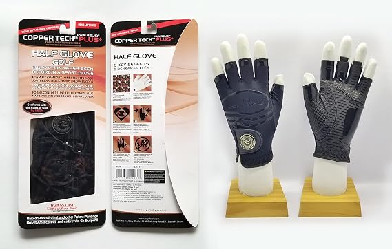 Copper Tech Plus Womens Half Glove Worn ON Right Hand