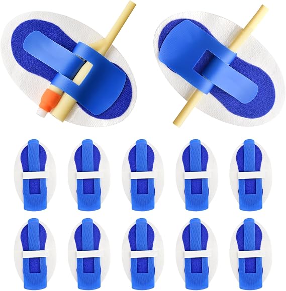 10Pcs Foley Catheter Stabilization Device, Urinary Leg Bag Catheter Tube Holder, Catheter Supplies for Single/Double/Feeding Tube, Adhesive Catheter