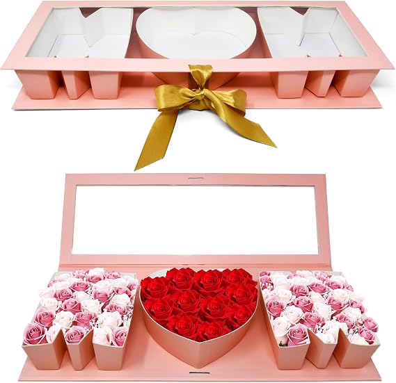 Empty Mom Flower Gift Box Mother's Day Floral Arrangement Letter Shaped Cardboard Fillable Box Chocolate Gifts Packaging for Mothers Valentine Birthday