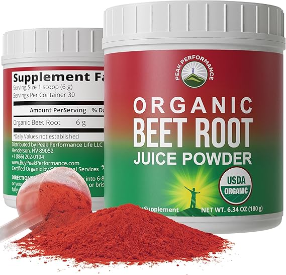 Organic Beet Root Powder - Ultra High Purity Super Food Beets Juice Powder. 100% Pure Nitric Oxide Boosting Beetroot Supplement. Keto, Paleo, Vegan Reds Superfood Rich in Polyphenols