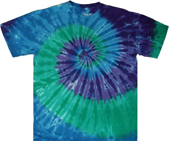 Cotton Blue Green Purple Spiral Tie Dye T Shirt Men Women Teens