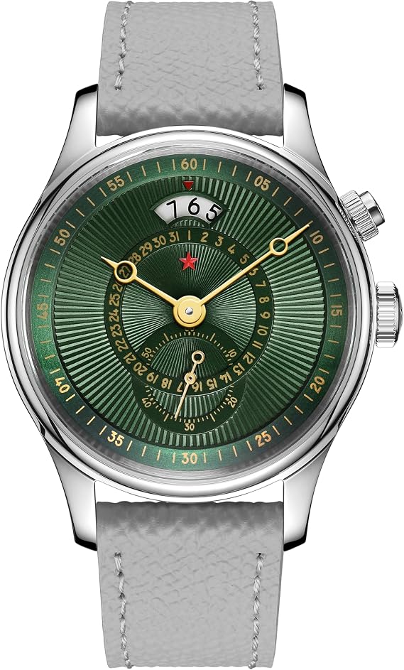 RED Star Automatic Watches for Men 40mm Seagull ST1716 Movement 5ATM Mechanical Watch Push-Button Calendar Sapphire Crystal Vintage Mens Watch​​