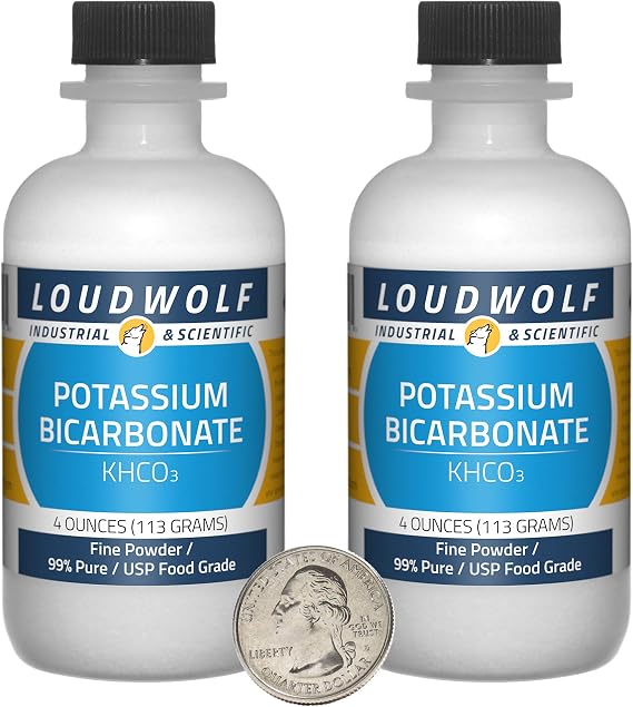 Potassium Bicarbonate / 8 Ounces / 2 Bottles / 99% Pure USP Food Grade/Fine Powder