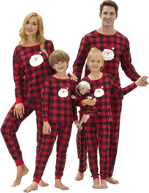 Tebbis Family Matching Christmas Pajama Set for Adults, Kids, Dogs & Dolls | Soft and Breathable Fabric, Cute Print Pajama Set, Ideal for Xmas Gifts, Family Photos, Bedtime Wear and Daily Loungewear