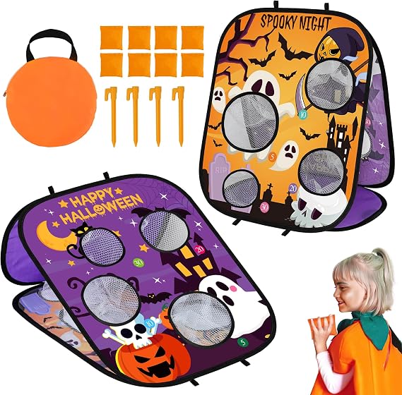 Halloween Games for Kids Party, Spooky Bean Bag Toss Halloween Party Games Favors Carnival Game for Kids Fall Festival Game s Outdoor Indoor School Classroom Trunk or Treat Gifts (1)