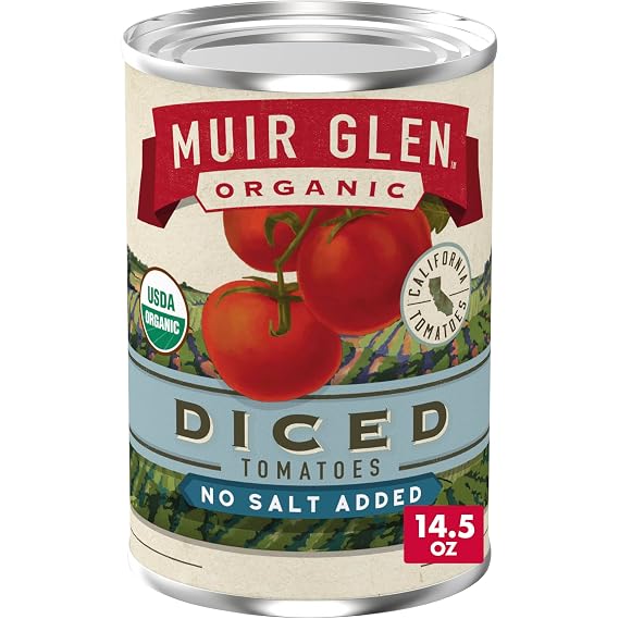Muir Glen Organic Diced Tomatoes, No Salt Added, 14.5 oz