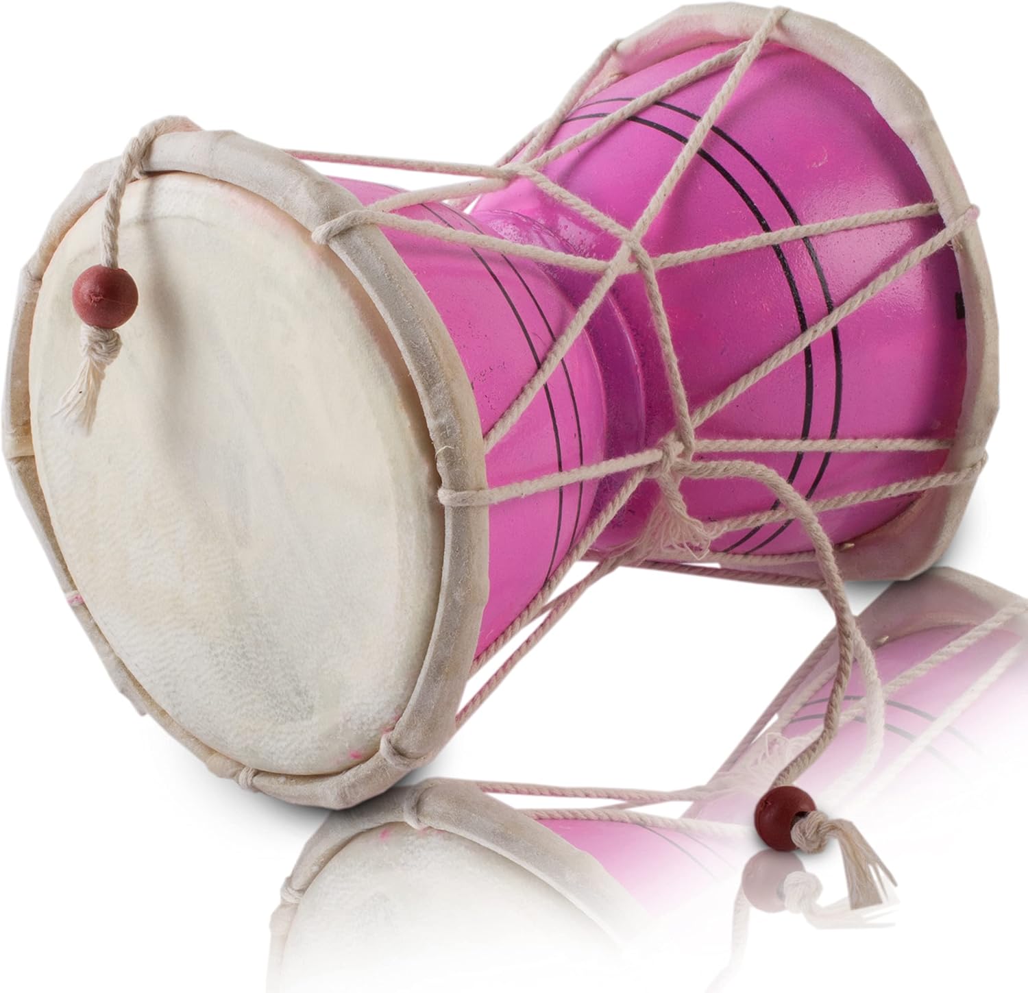 Handmade Wooden & Leather Classical Indian Folk Dumroo Damroo Damaru Hand Drum Set Percussion Decorative Collectible Showpiece World Musical Instruments